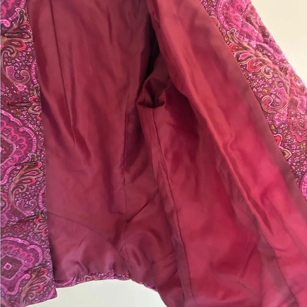 Vintage Purple Pink Paisley Quilted Jacket Size‎ 16W